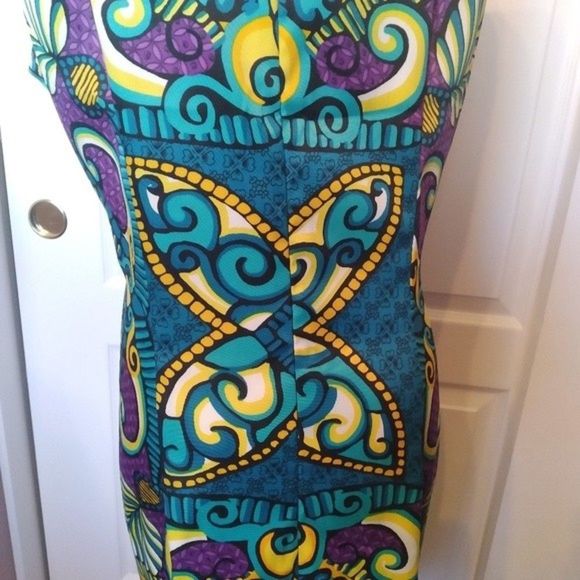 SHEATH TRIBAL PRINT SLEEVELESS PURPLE COMBO SZ 18 WOMENS 18 NWT - Picture 6 of 11